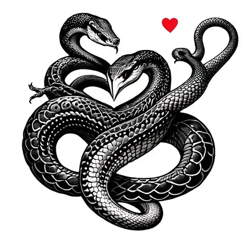 Snake And Love Heart