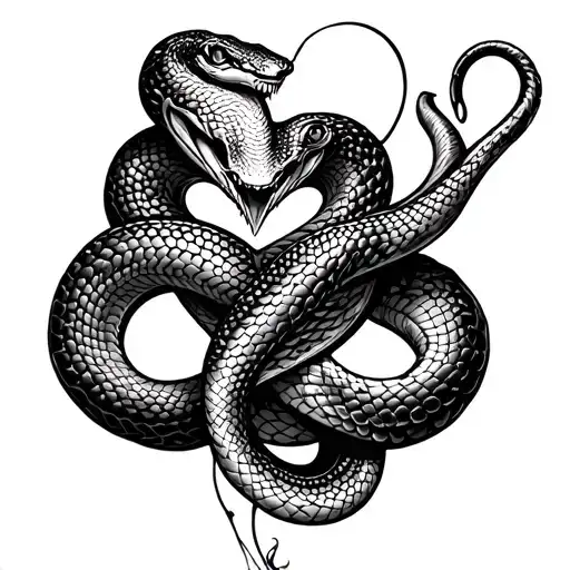 Snake And Love Heart