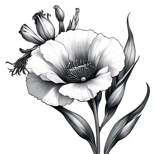 Gladiolus And Poppy