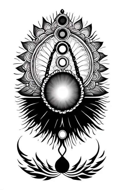 The Tattoo Depicts The Seven Spiritual Chakras Where The Bottom Two Are Wrapped In Sound Vibrations