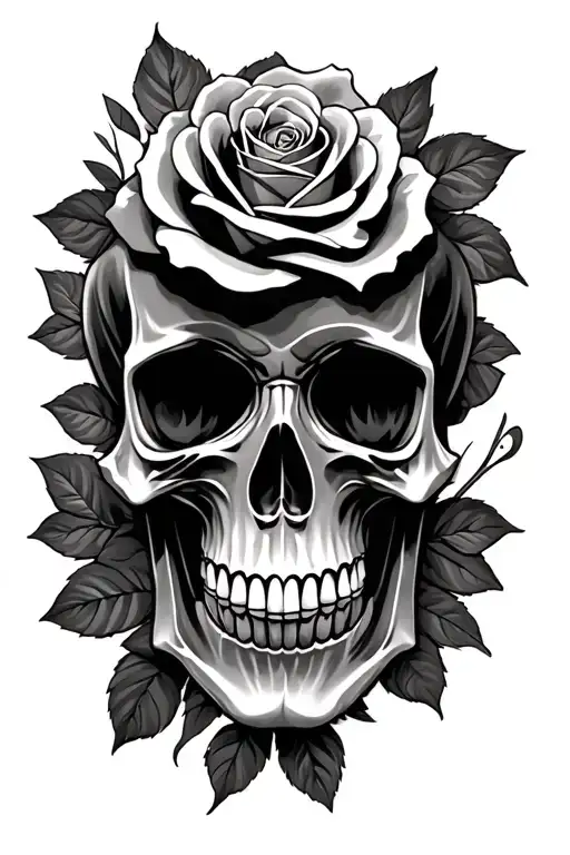 Metal Skull And Roses
