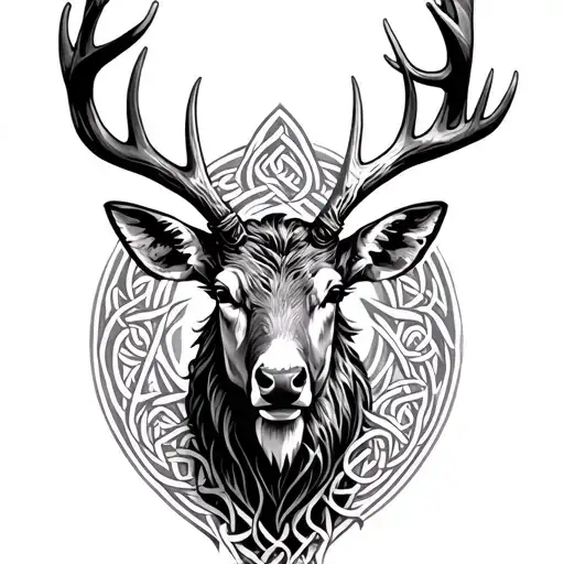 Celtic Stag Head