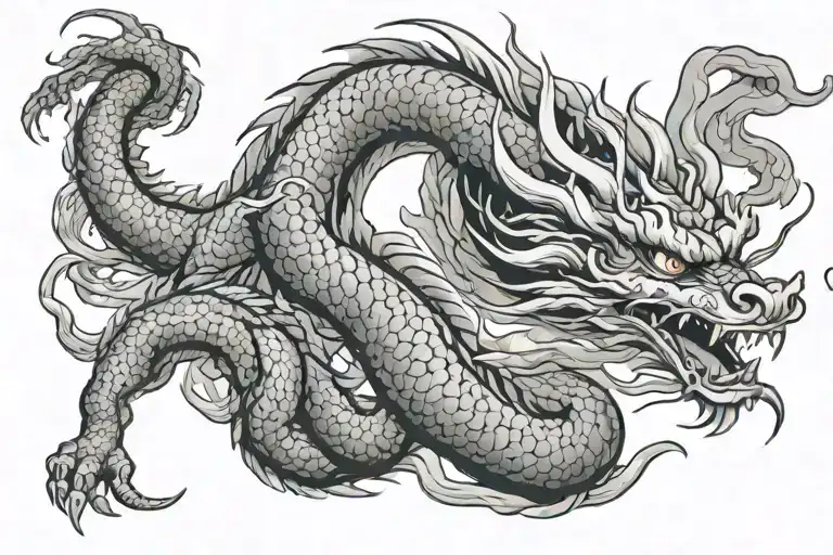 Japanese Dragon Breathing Fire