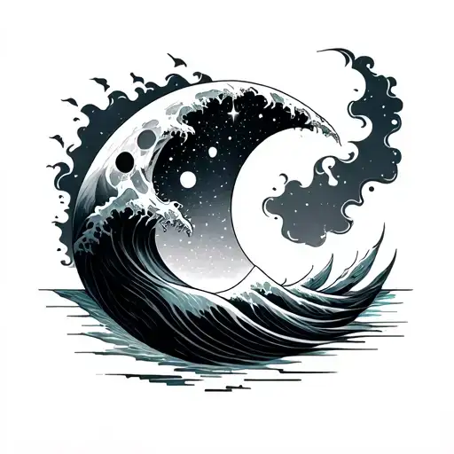 Moon And Wave