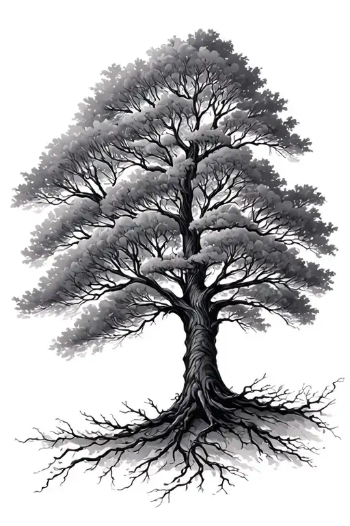 Fine Line Family Tree Branches Pmsketch Style