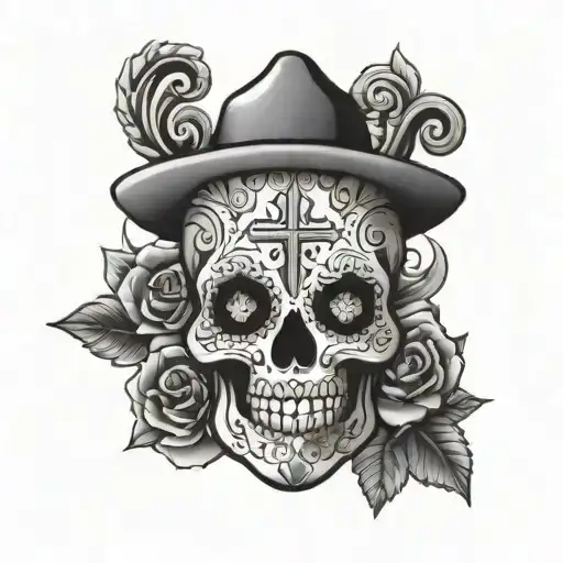 Cross Mexican Sugar Skull