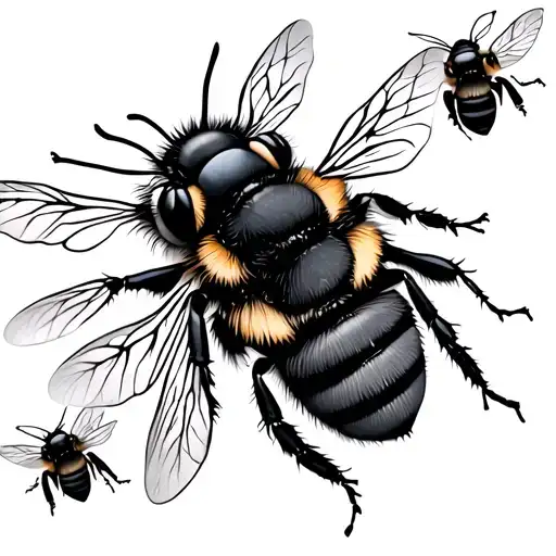 Bees Flying Upwards
