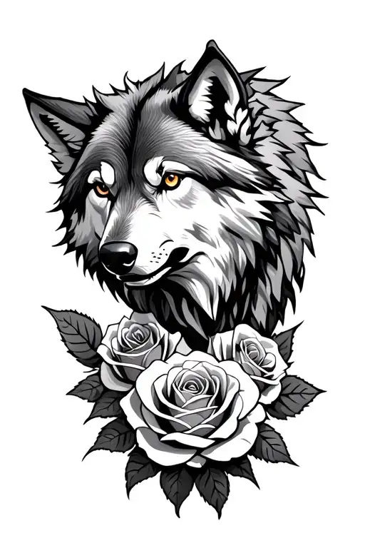 Wolf Wirh Roses