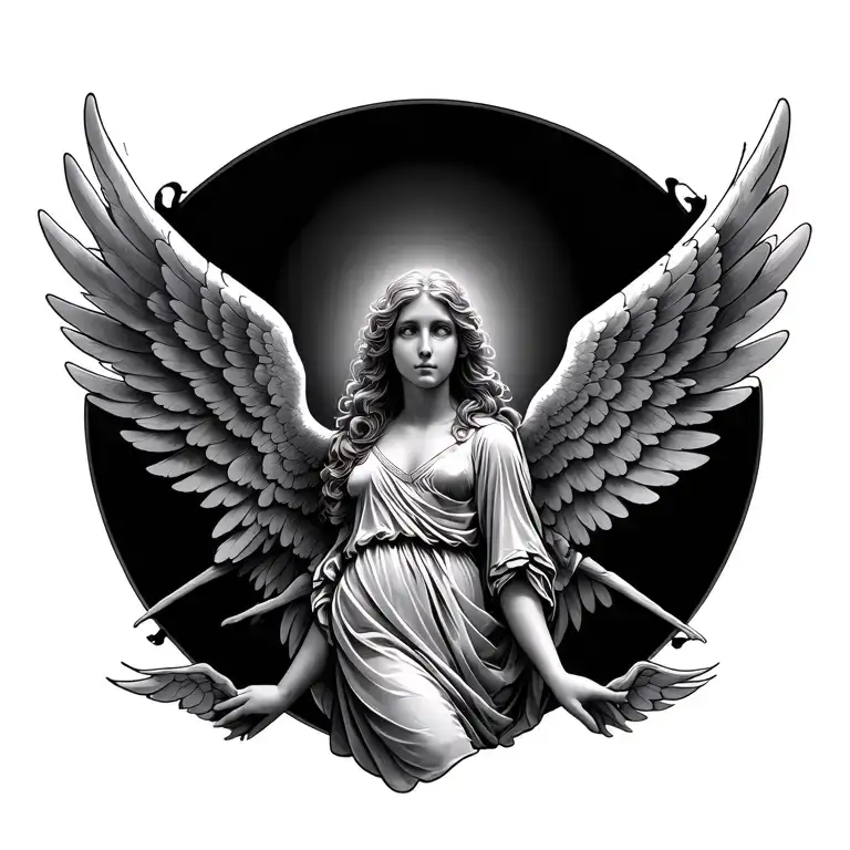 Angel With Wings Spread