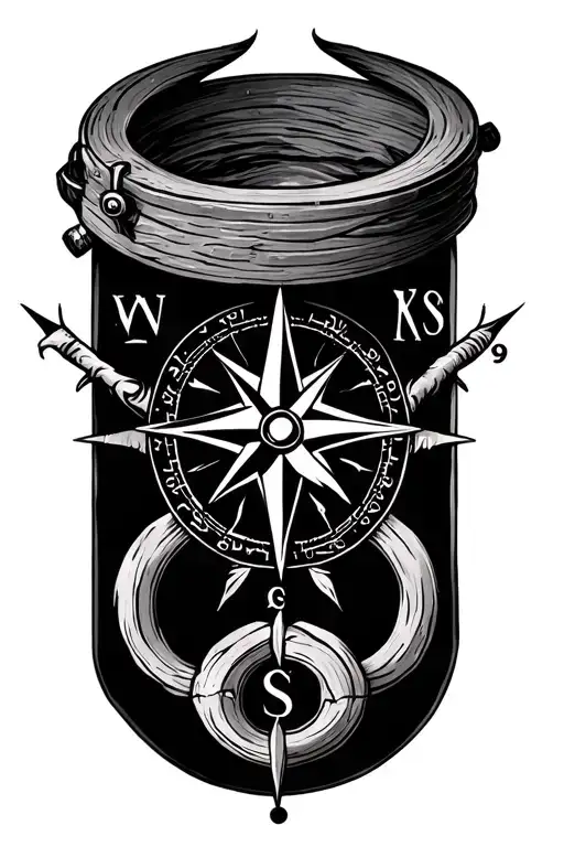 Nordic Compass With Runes For Travel