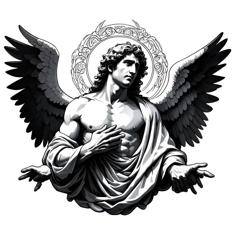 Man Angel With Wings Spread