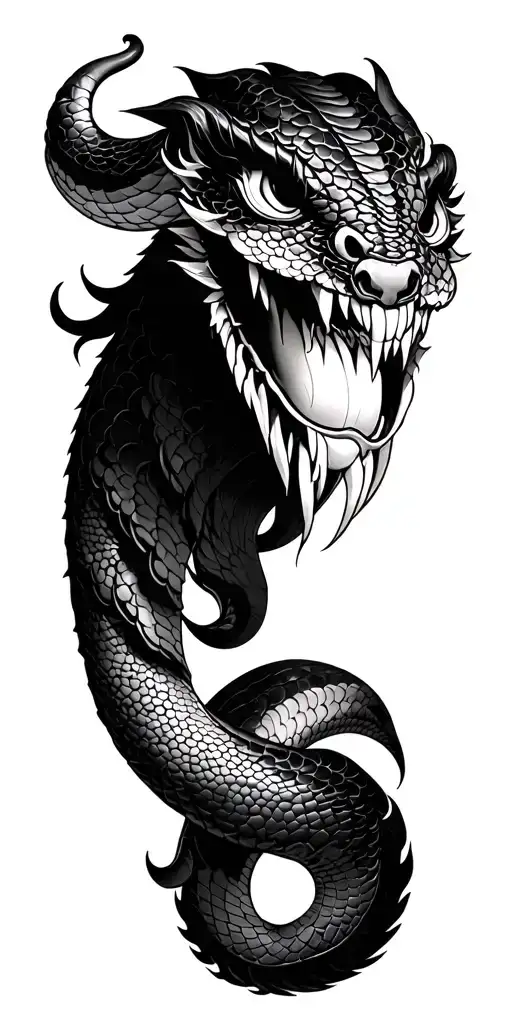 Japanese Style Oni Mask Snake