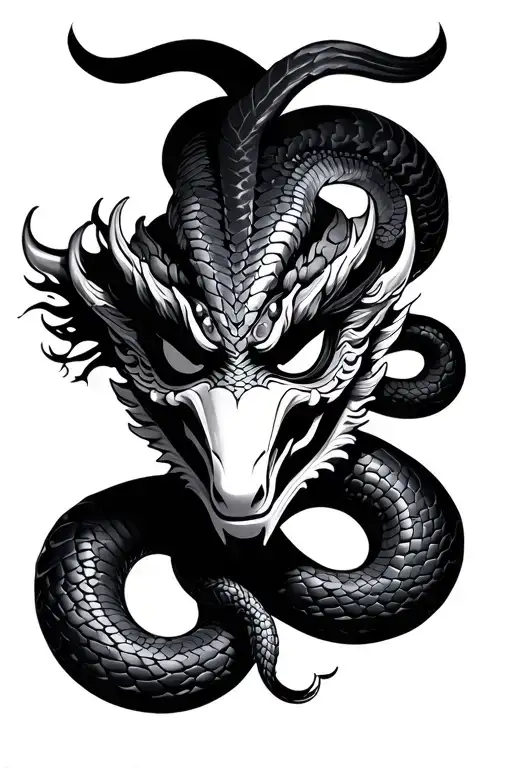 Japanese Style Oni Mask Snake