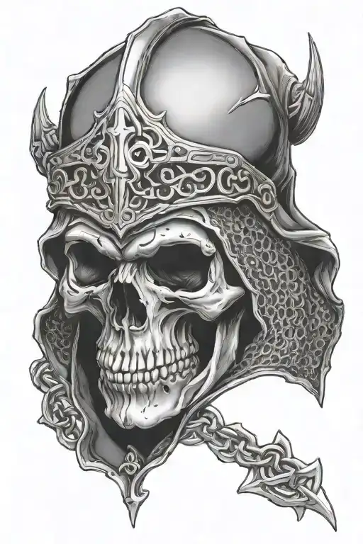 Skull Wearing Chainmail Hood