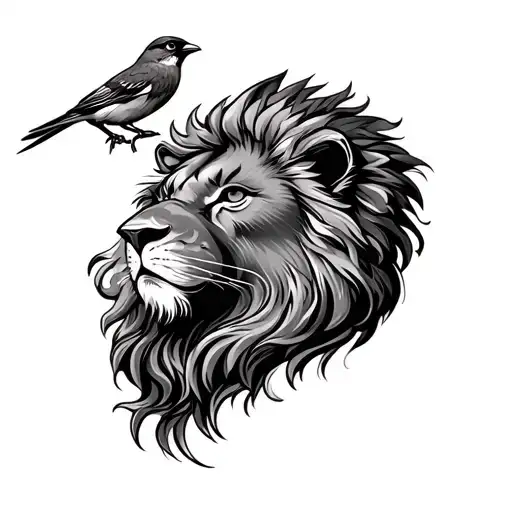 Sparrow And Lion From The Sun