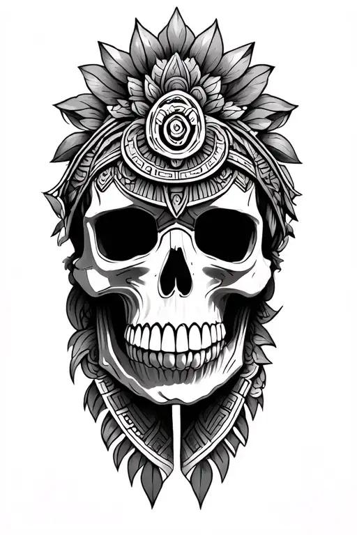 Aztec Skull Anatomy Combined With Intricate