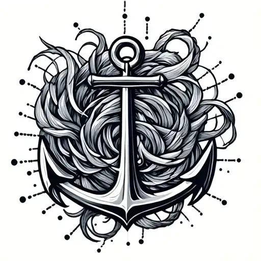 Anchor With Morse Code Flowing