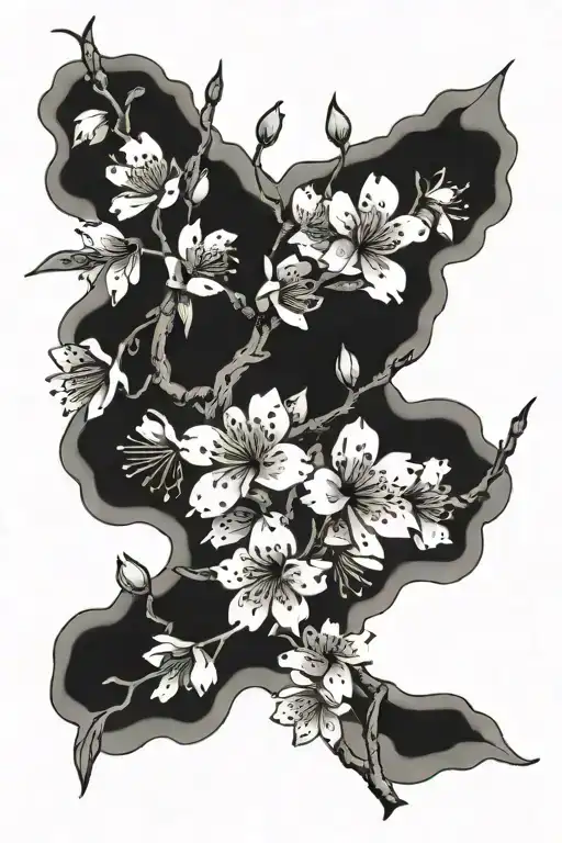 Japanese Cherry Blossom With A Samuri