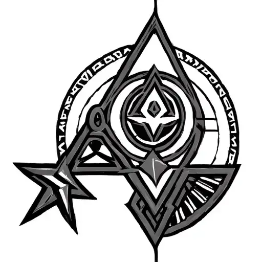 Zelda Tri Force Logo Mostly Linework But Some Shading And A Nod To Arcane Hyrulian Runes