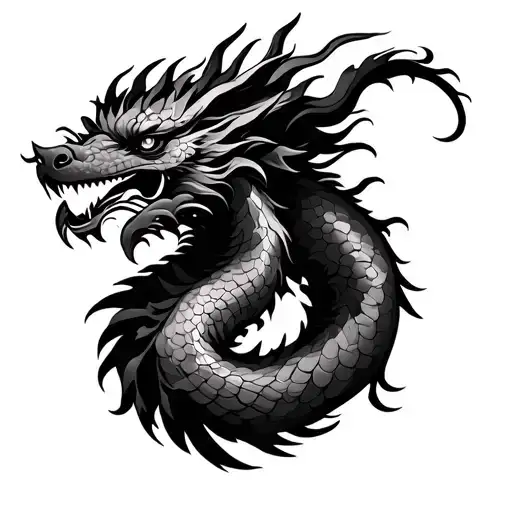 Gemini Zodiac Sign Japanese Dragon