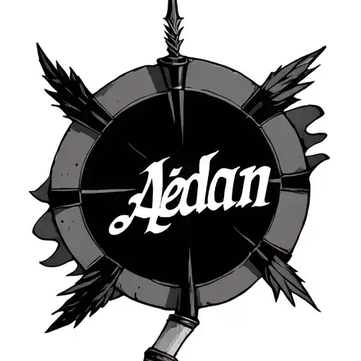 A Dart Aedan Written Ontop Of It