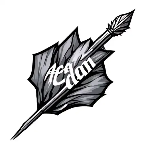 A Single Dart Aedan Written Ontop Of It