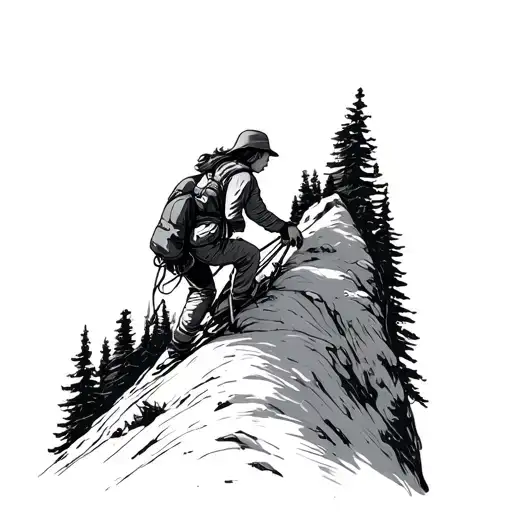 Sister And Brother Climbing Mountain