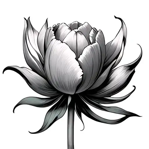 Tulip Flower With Serenity Courage Wisdom