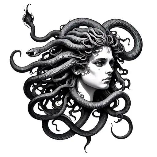 Medusa Head With These Deployed Snakes