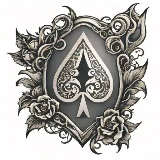 Ace Of Spades Card With Crown Of Thorns