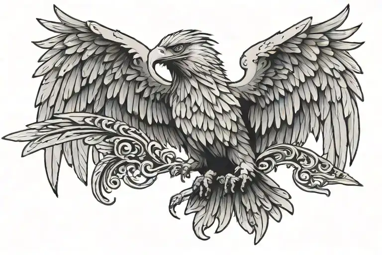 Letter Vk With Eagle Wings Flying