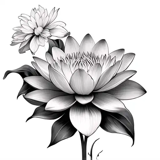 Water Lily Daffodil And Chrysanthemums Flower