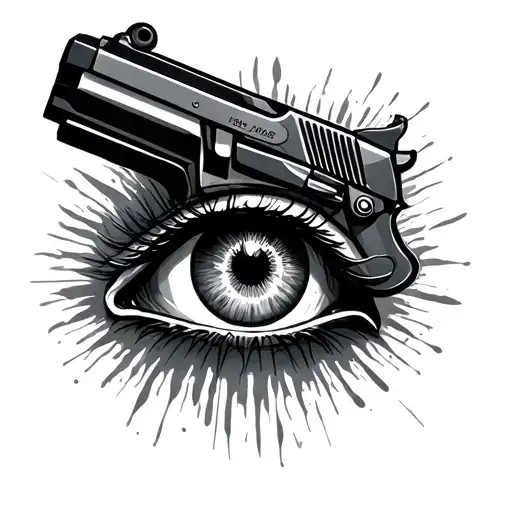 Eye And Gun Surrounded
