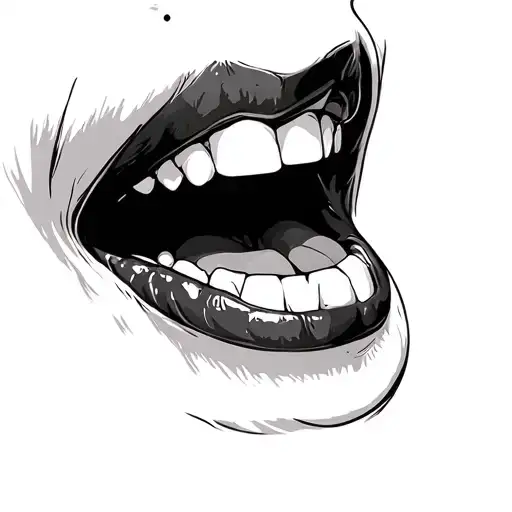 A Real Human Mouth On Hand