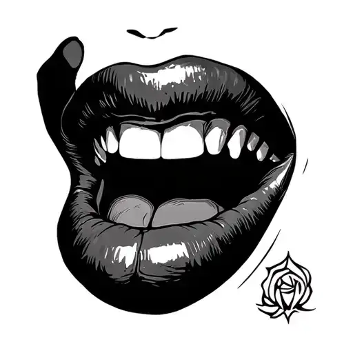 A Real Human Mouth On Hand