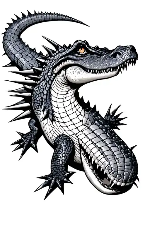 Crocodile And Spikes