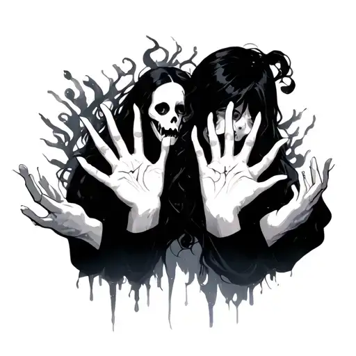 Himeno With Ghost Hands Surrounded