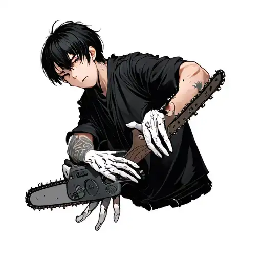 Himeno From Chainsaw Man With Ghost Hands