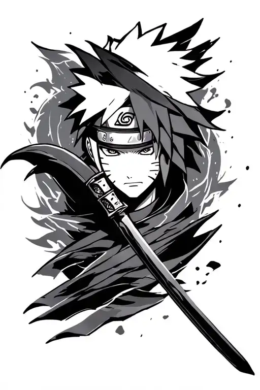 Naruto Baryon Mode Minimalism Style Draw