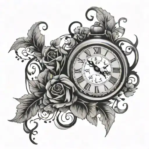 Clock And Vines Wrapped