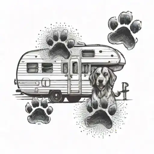 Rv With Dog Paw Print