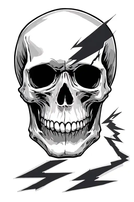 Skull And Lightning Striking