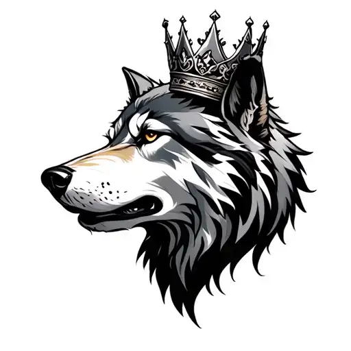 Alpha Wolf And Crown Made
