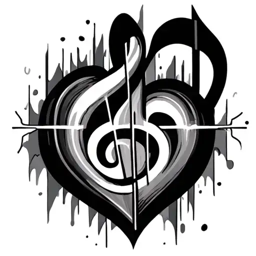 Music Note Heart Beat