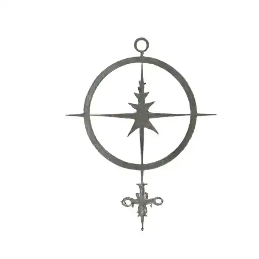 A Compass With Tree Inside