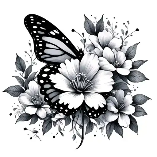 Buterfly Flowers Text