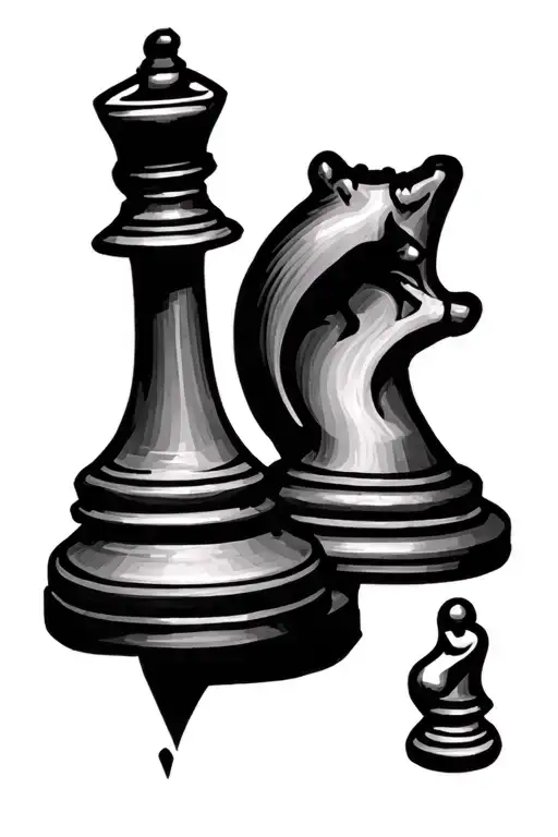 Tattoo That Represents Some Dinstable In Life With Chess But A Lot Of Success