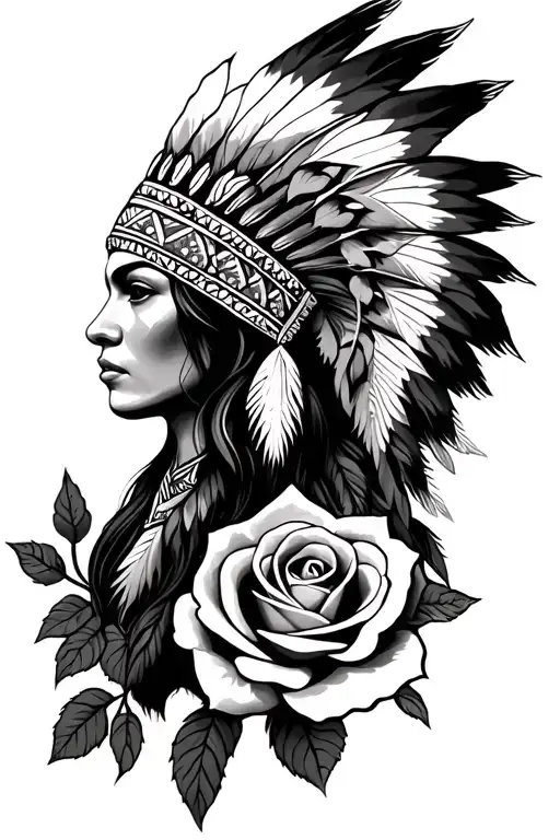 Native American And Rose