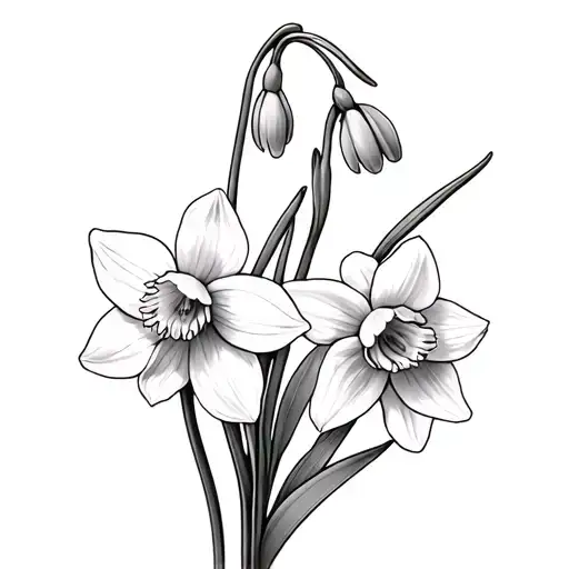 Snowdrop And Daffodils