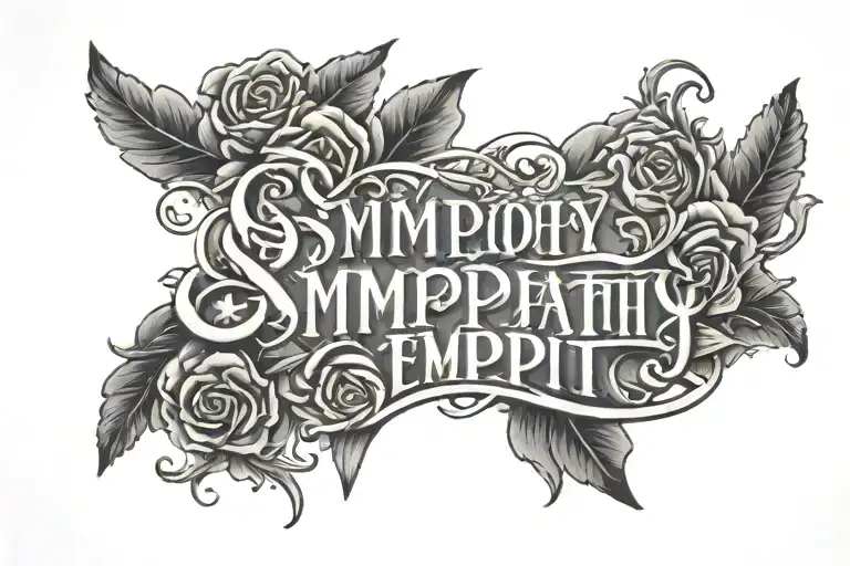 Sympathy And Empathy Written In Modern Font
